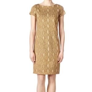 NWT Ralph Lauren LRL Contessa Knit Dress Women Sz 3X Beige Snake Print Stretch